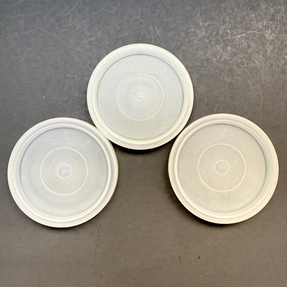 Tupperware Other - Tupperware Replacement Lids 296-50 Sheer White Round Seal 3 Inch Set of 3 USA